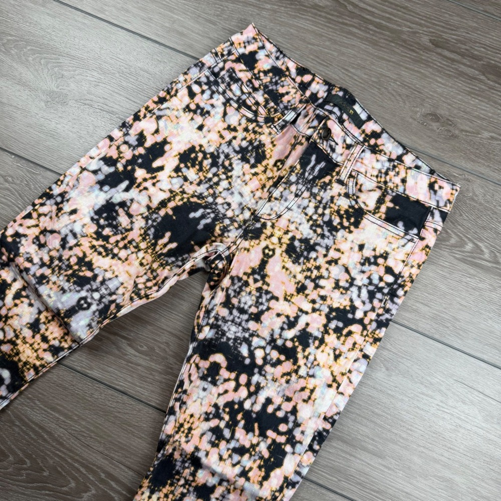 Joe's Jeans Womens Skinny Ankle Abstract Acid Wash Pink Black Denim Pants 29